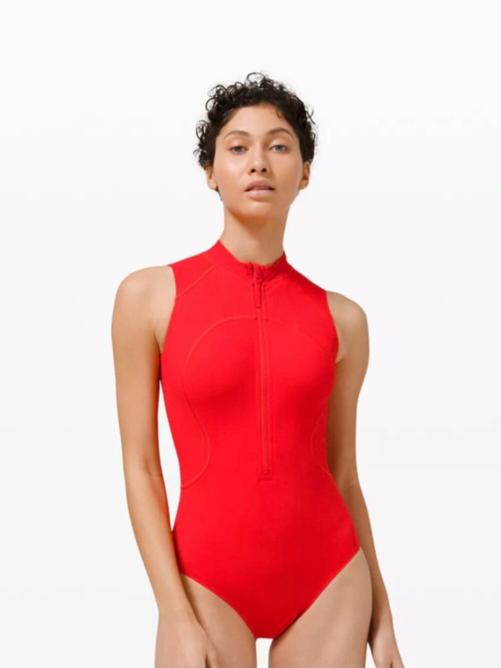 Lululemon one piece true red zipper swimsuit size 8